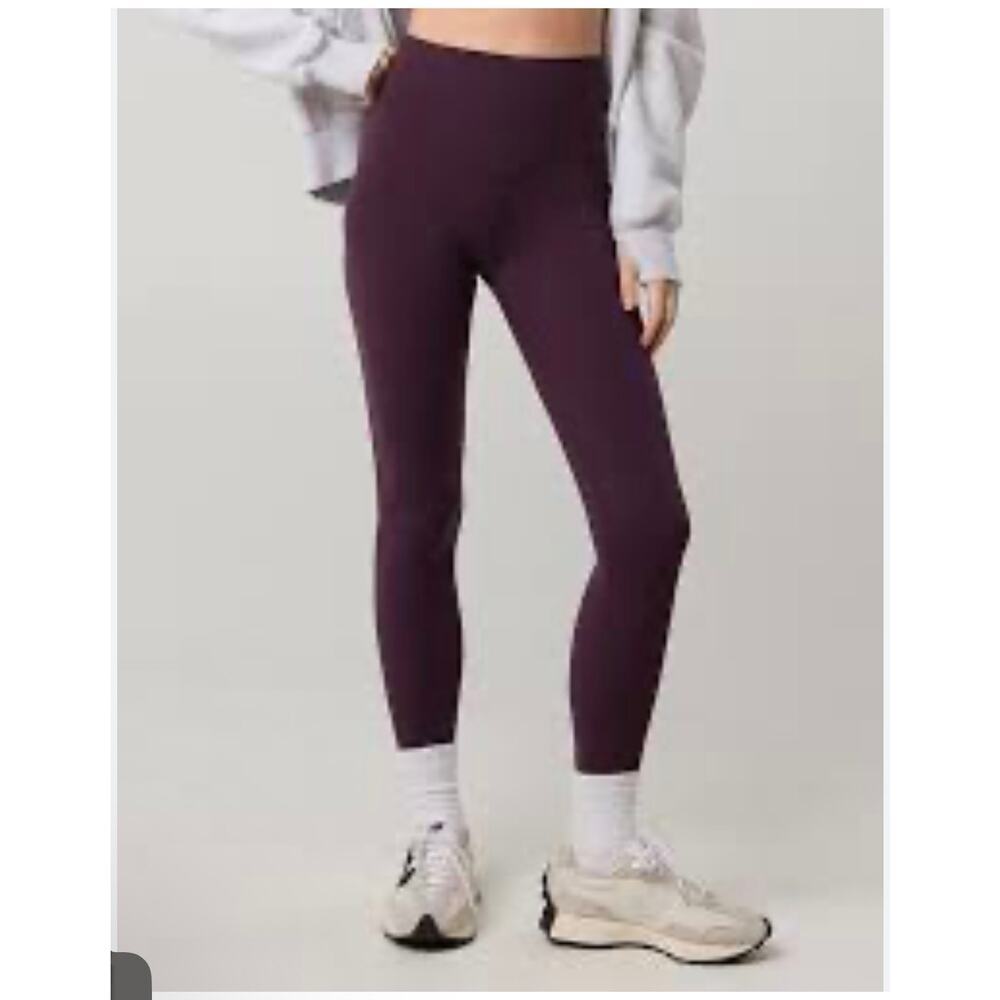Aerie Offline 7/8 Length Leggings Burgundy Maroon Women's Size XL